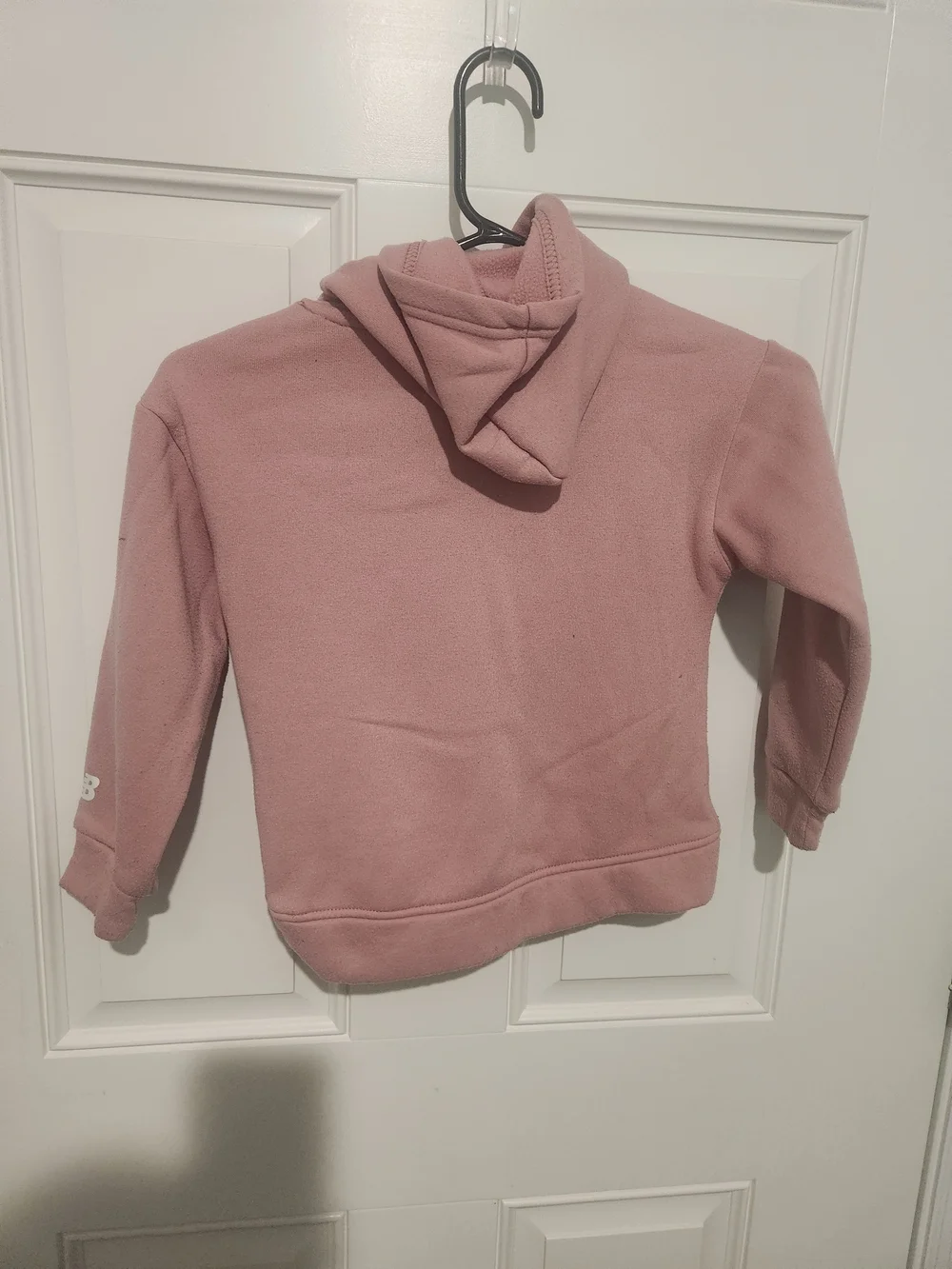New Balance Girls Pink Fleece Pullover Hoodie Floral Logo Long Sleeve Size M